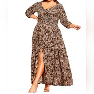 NWT Desire Print Maxi Dress - cheetah